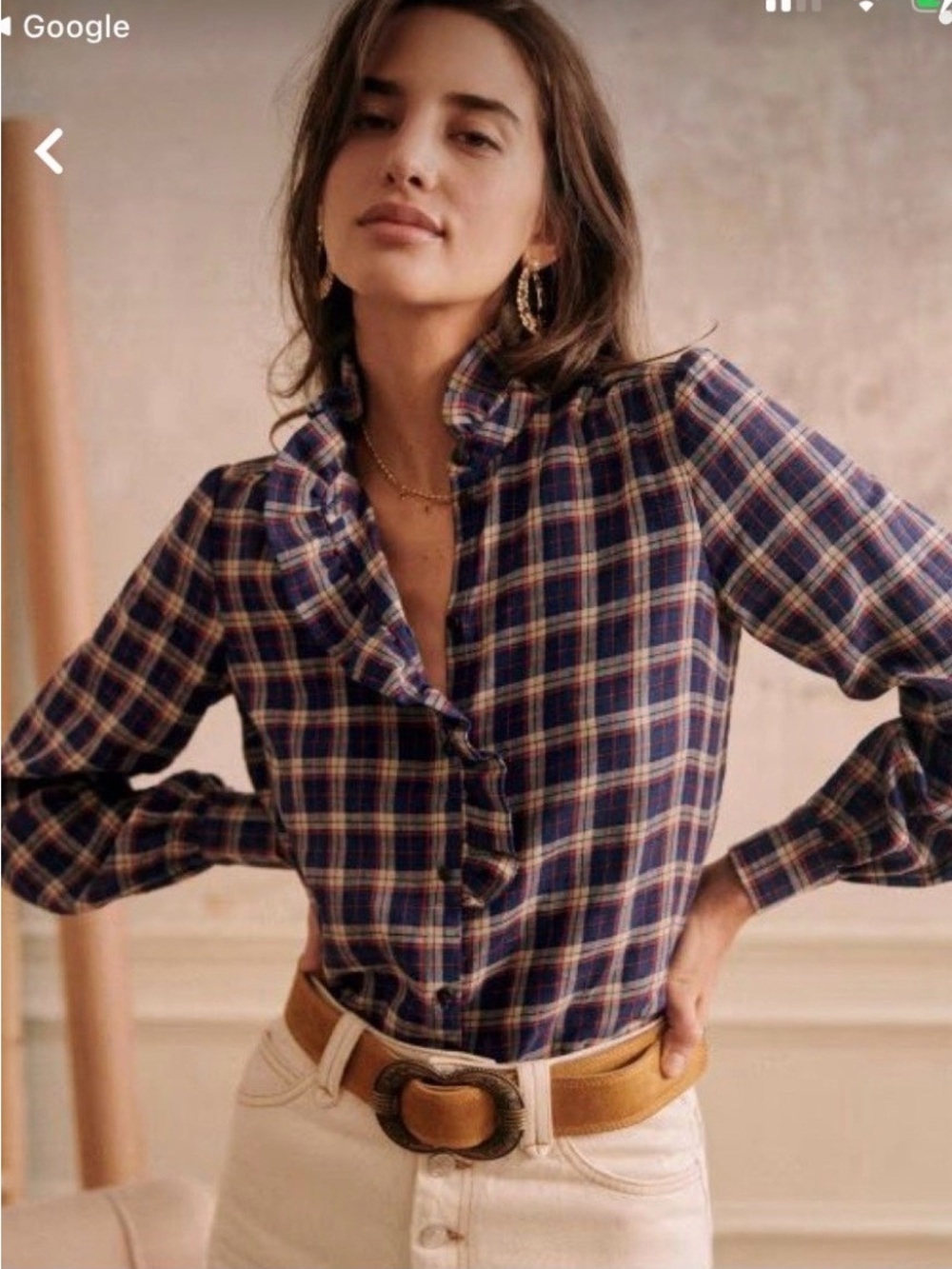 Sezane Chlo Linen Shirt Sz36/4 ***needs to be dry cleaned*** - Picture 11 of 12